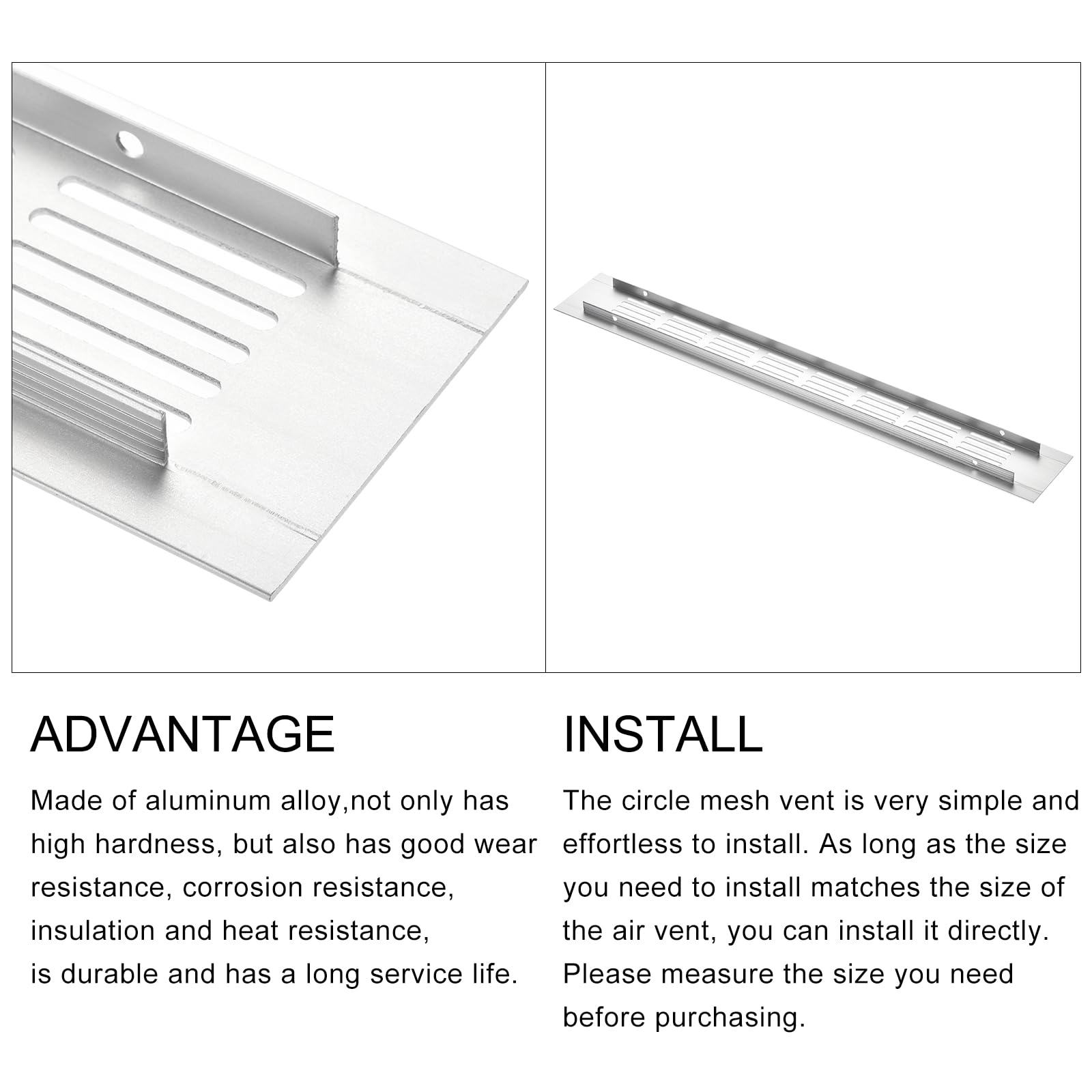 METALLIXITY Rectangle Ventilation Grille(350x50mm/13.78"x1.97"), Aluminum Alloy Louvered Air Vents Wall Air Outlet - Image 4