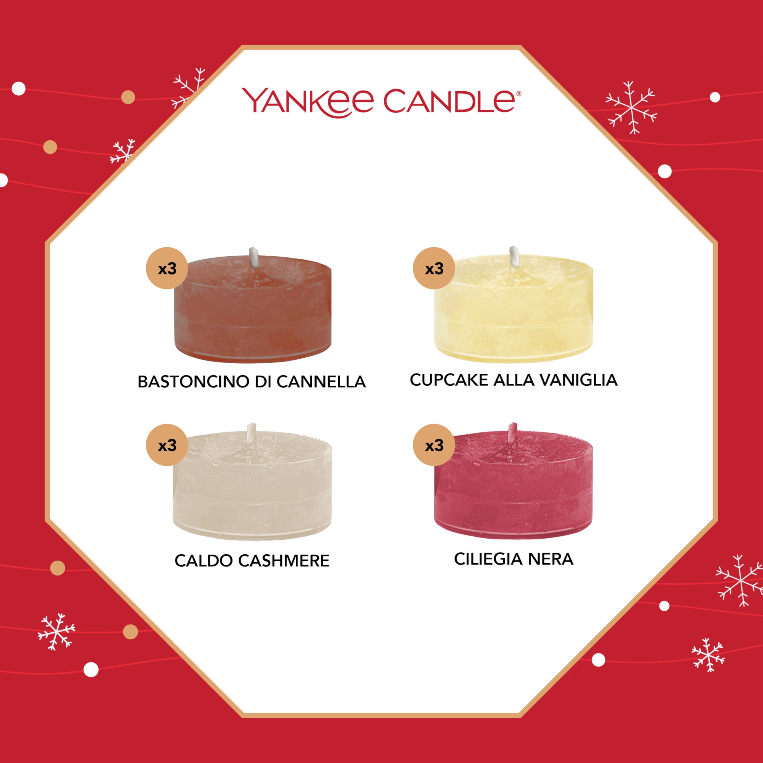 Calendario dell'Avvento Yankee Candle 2025 | Set regalo di candele profumate | 24 lumini profumati e 1 portalumino | Regali di Natale perfetti per le donne