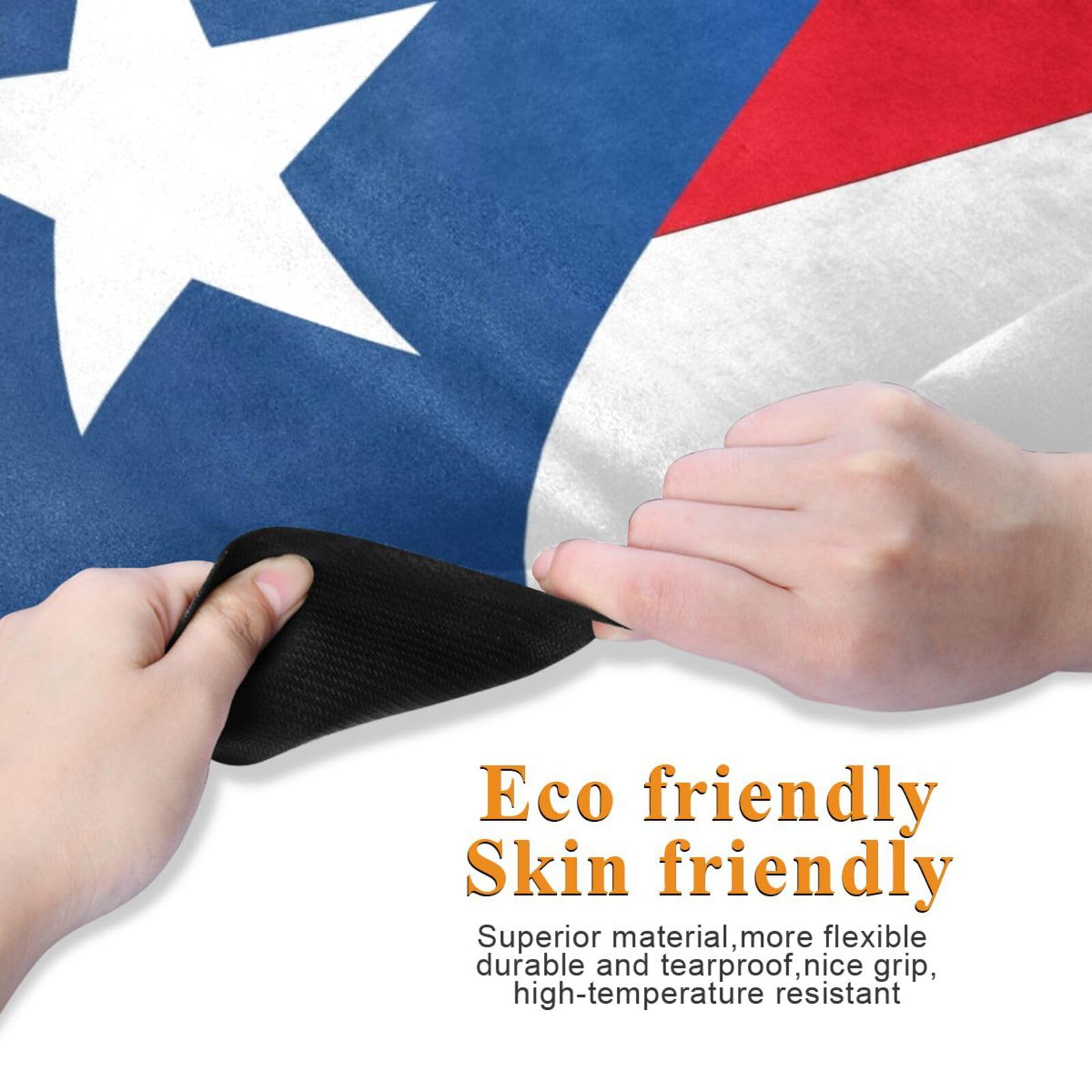 Esterilla de yoga de viaje con estampado rojo nacional de Puerto Rico con bandera de Puerto Rico, plegable, ligera, gruesa de 1 mm para exteriores, antideslizante, con bolsa de yoga para ejercicio