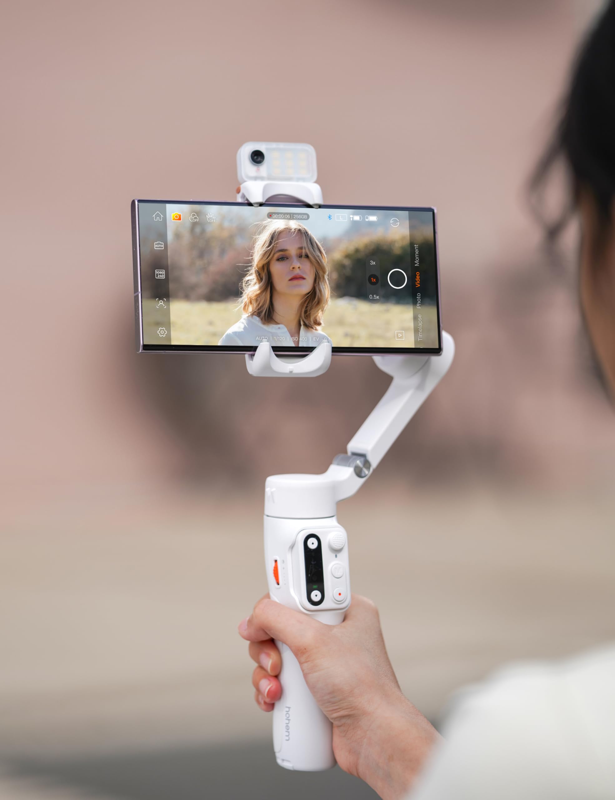 Hohem Capteur de suivi IA avec lumière de remplissage magnétique 3 couleurs, tracker AI compatible avec iSteady V3, mode lumière froide/chaude/neutre, accessoires de stabilisateur de cardan pour