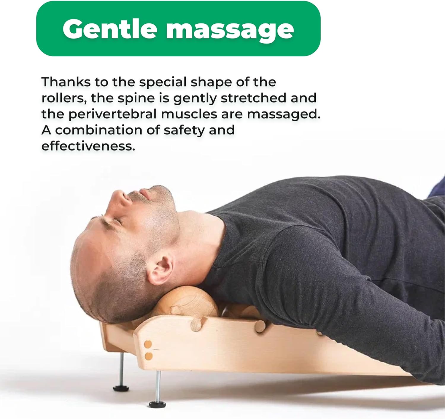 RIZONE 6-Rollers Massager for Back, Spine, Neck, Body and Legs Pain Relief – Wood Therapy Massage Tools