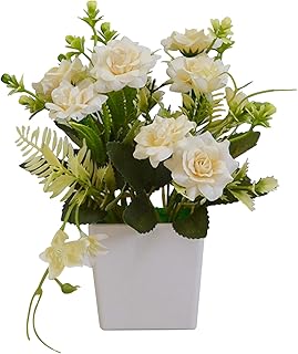 Olymajy Künstliche Blumen in Töpfen Künstliche Blumen und Plastikblumentöpfe Künstliche BlumenTopfrosen Wird für Hochzeite...