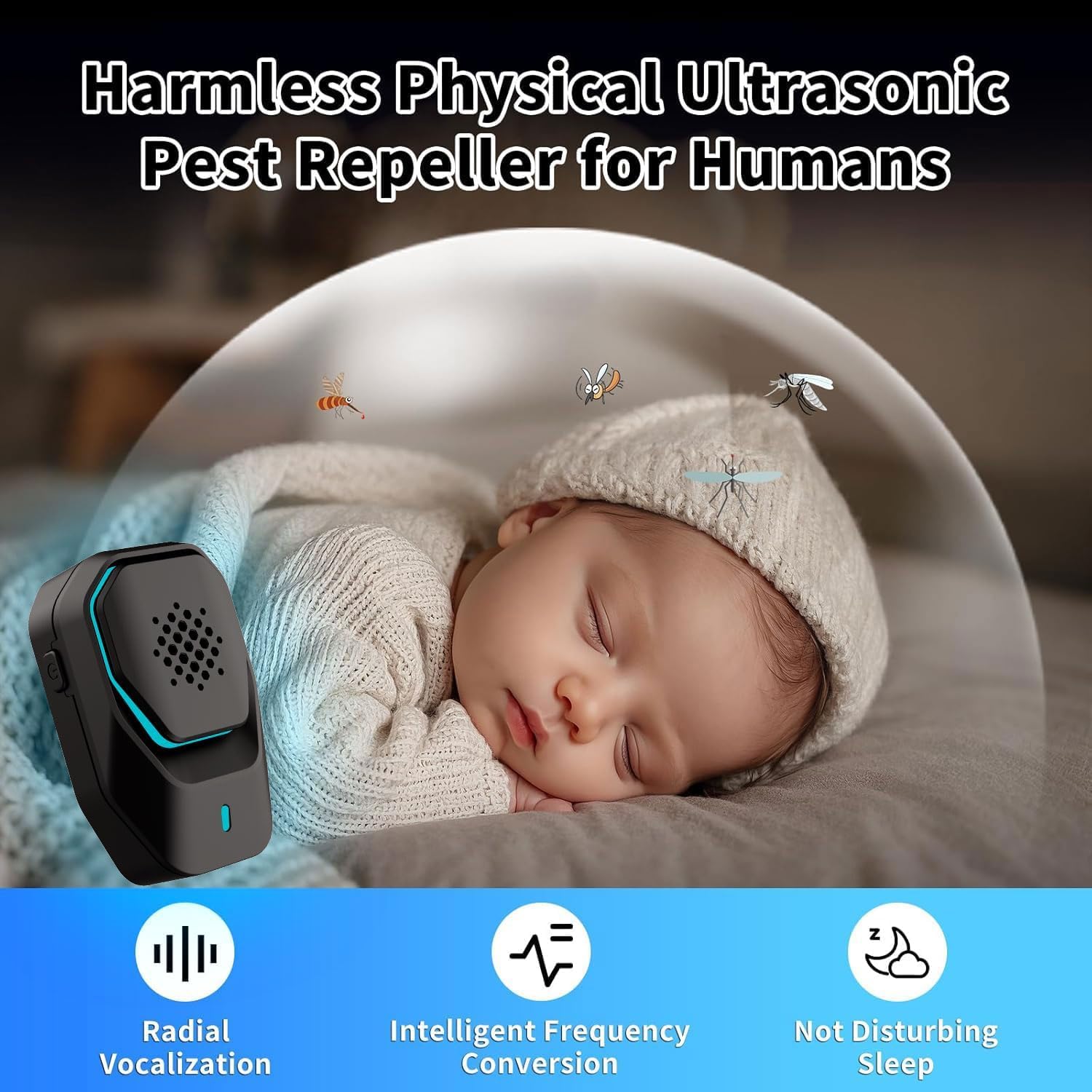répulsif pour moustiques, Anti-moustiques à ultrasons,Souris, Fourmis, Mouches, araignées, cafards, 100% Professionnel et Efficace, répulsif à ultrasons électromagnétique Efficace (Paquet de 4)