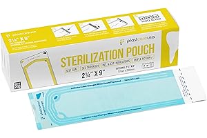 PlastCareUSA 200 Pack Sterilization Pouches in 2.25 x 9 Inches for Autoclave...