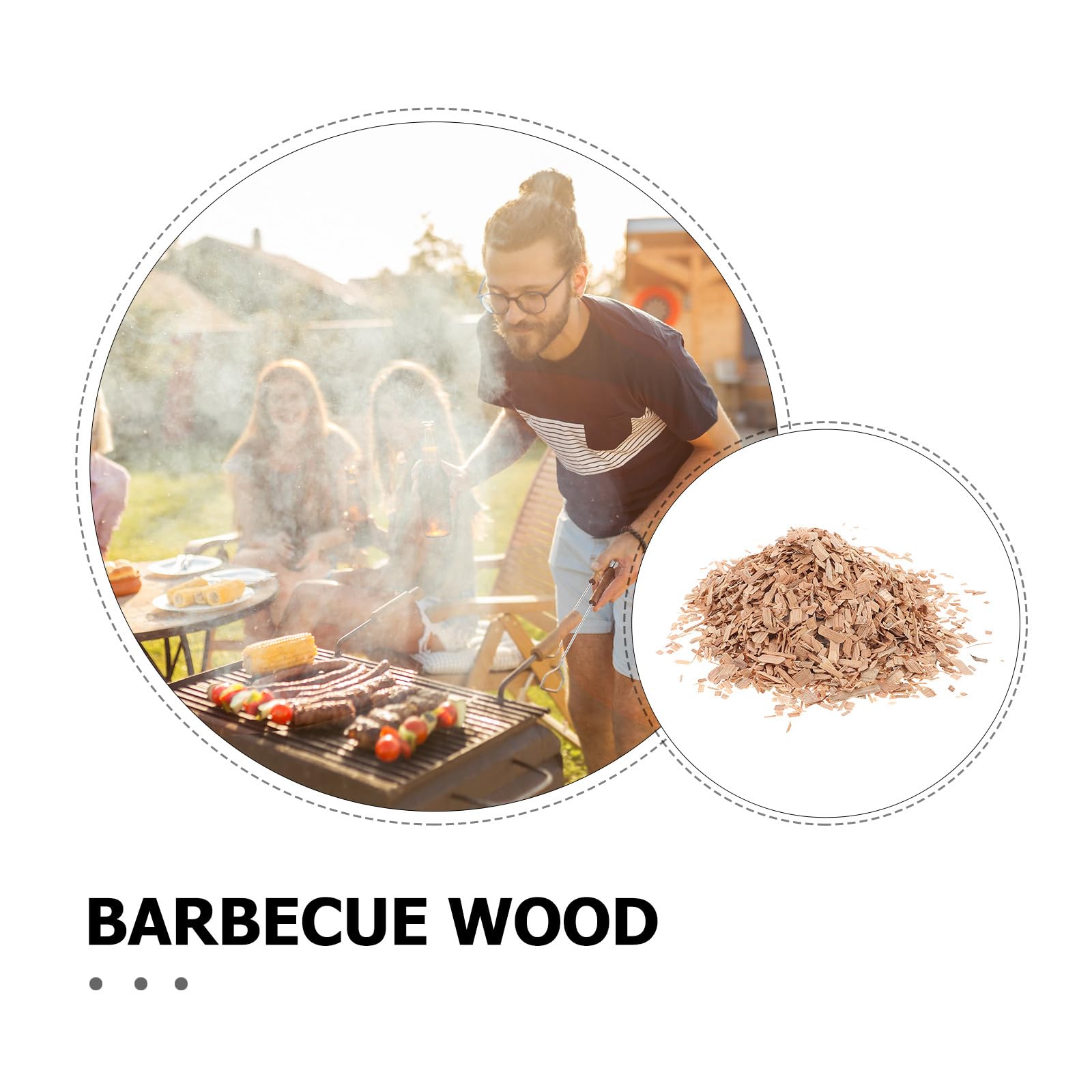 Toddmomy Trucioli di Legno di Hickory Sacchetto da 1 per Affumicatura Barbecue Migliora Sapore Affumicato per Grigliare e Cottura al Forno