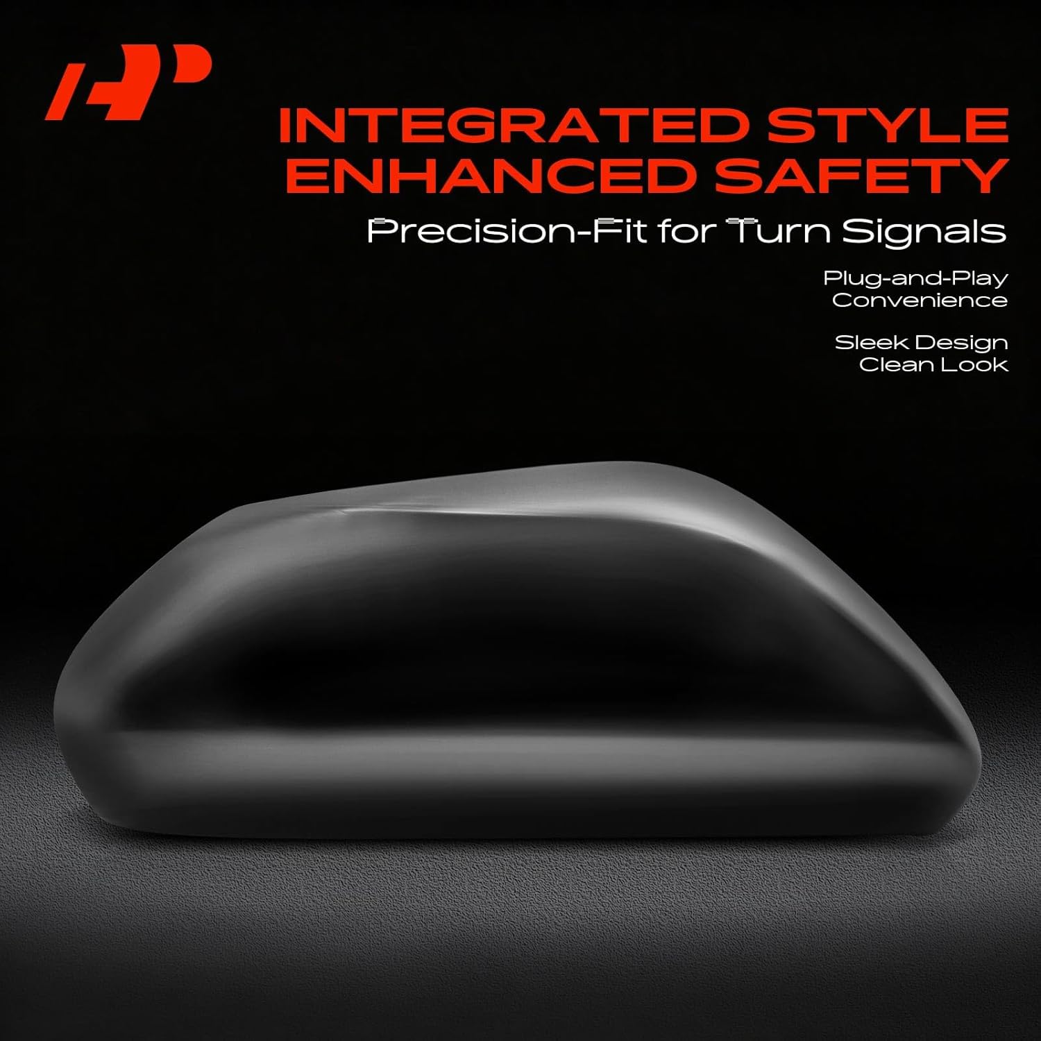 A-Premium Passenger Side Rearview Mirror Cover Cap - Compatible with Toyota Camry 2018-2024, Avalon 2019-2022 - Smooth Black, with Turn Signal Hole