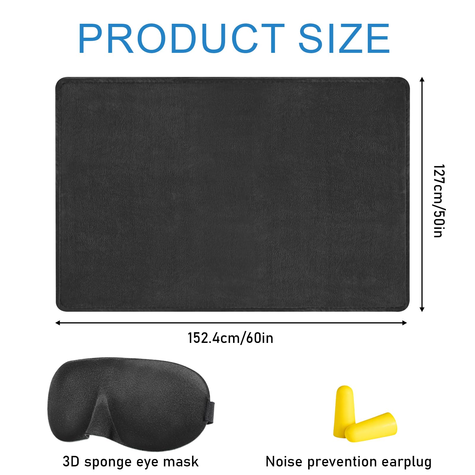 Manta de viaje para avión, cojín de transformación 2 en 1,127 x 152 cm, manta de viaje ultraligera, cálida, gadgets de viaje con antifaz para dormir y tapones para los oídos, cojín portátil para