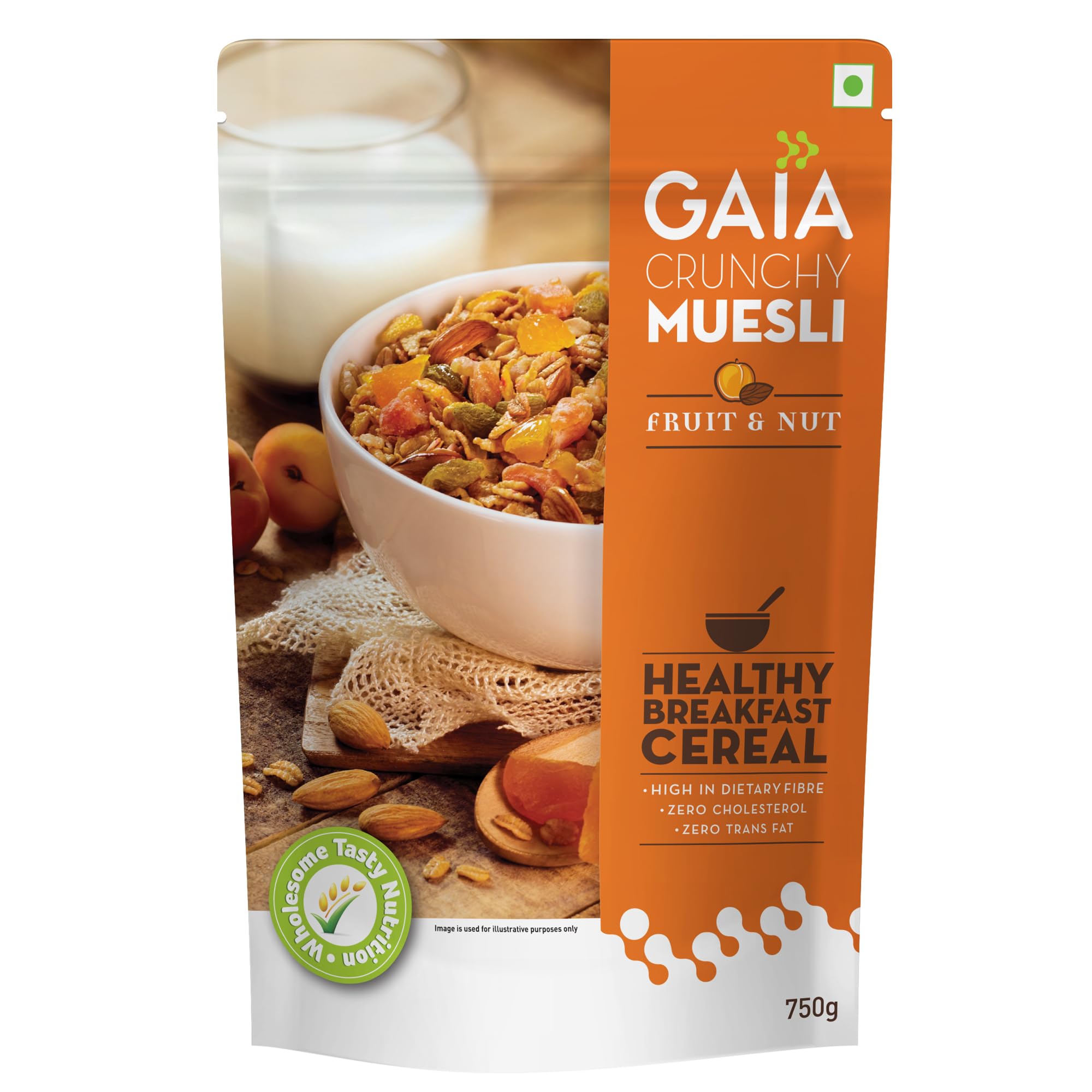 Gaia Crunchy Muesli Fruit and Nuts a Mix of Wholesome Breakfast Cereals Packed with Fibre, Iron and Antioxidants Serves As the Nourishing, Tasty Breakfast Option. 750 Gm-image-34