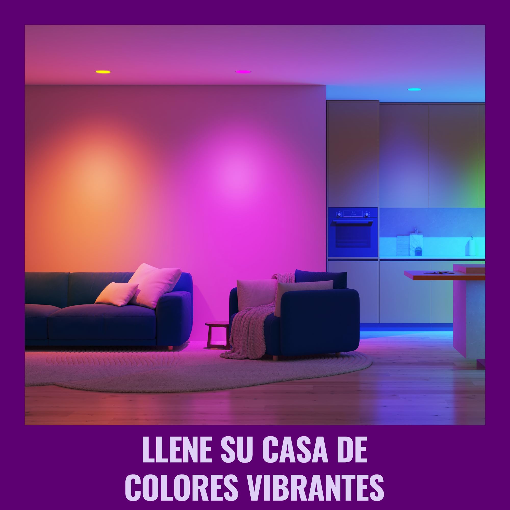 WiZ Foco Inteligente LED de cristal GU10, RGB, equivalente a 50 W, 2200-6500 K, 345 lm, regulable, compatible con Alexa, Google Assistant y Apple Home, 4 ud.