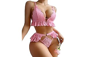 Delicate Pink Lace Lingerie Set