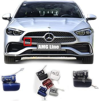 Front Tow Cover for 21-23 Mercedes Benz C Class W206 AMG Line Fit C160 C180 C200 C250 C300 C350 C400 C450 2021 2022 2023 Bumper Hook Eye Cap Edition2