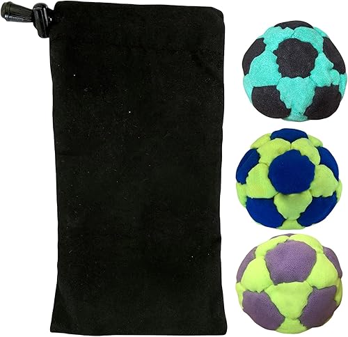 ASUIU Dirt Bag Footbag for Adults 3 Pack Set Sand Filled - Ball Durable Footbags
