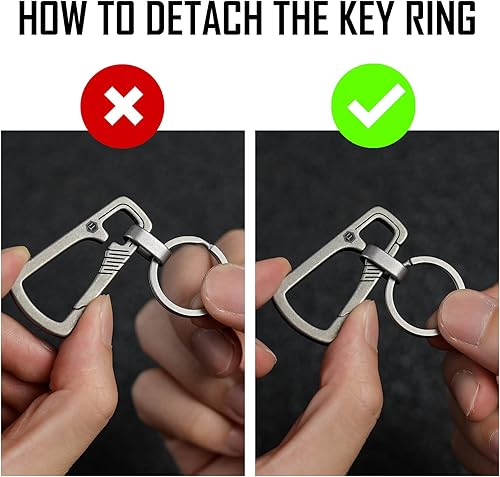 Miniatura 8 de KeyUnity KK04 - Mini cuchillo plegable de titanio y mosquetón de titanio KM04