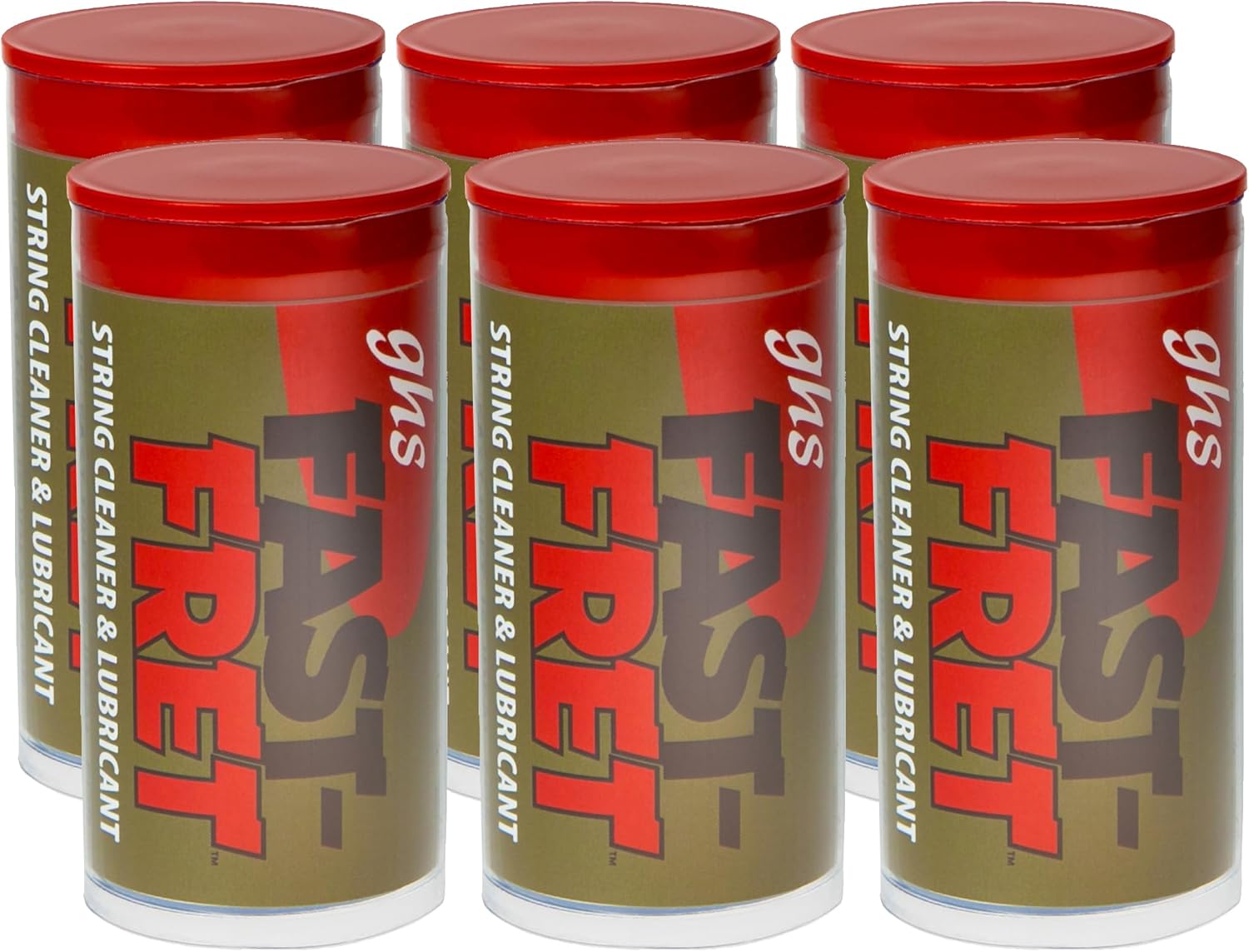 GHS Fast Fret – String Cleaner & Lubricant for Electric, Acoustic & Bass Guitars – Long-Lasting Tone, Smooth Playability, Reduces Finger Noise, Protects Strings & Fingerboards - Model: A87 (6 - PACK)