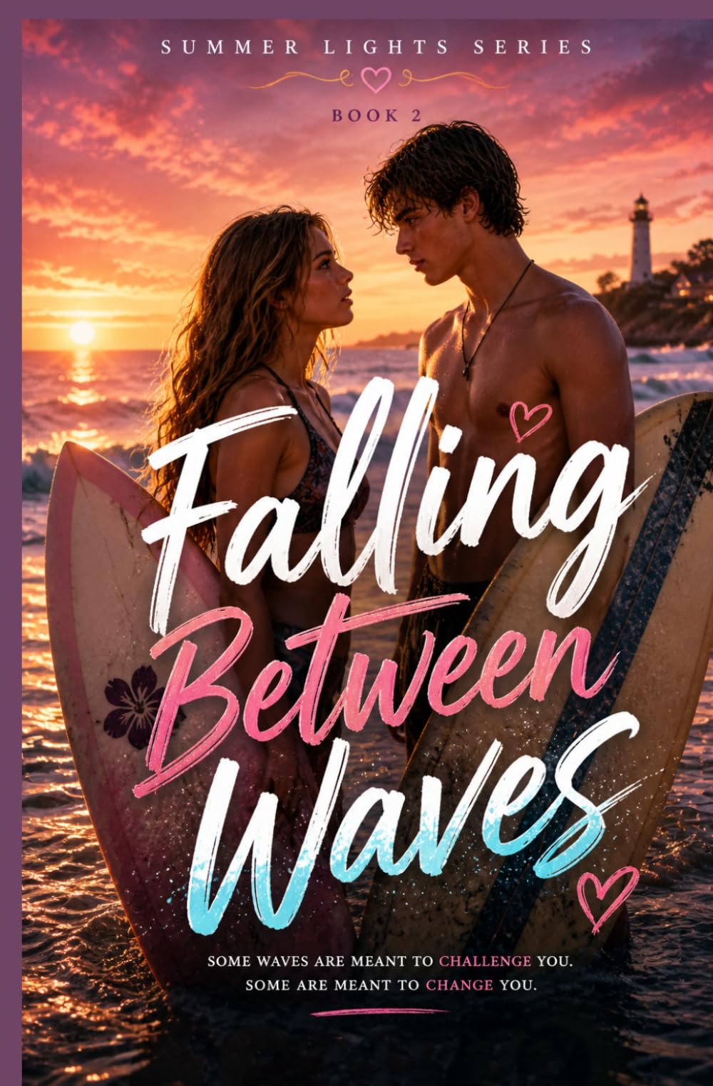Falling Between Waves: A Young Adult Rivals-to-Lovers Summer Romance About Competition, Healing, and First Love (Summer Lights Series Book 2)