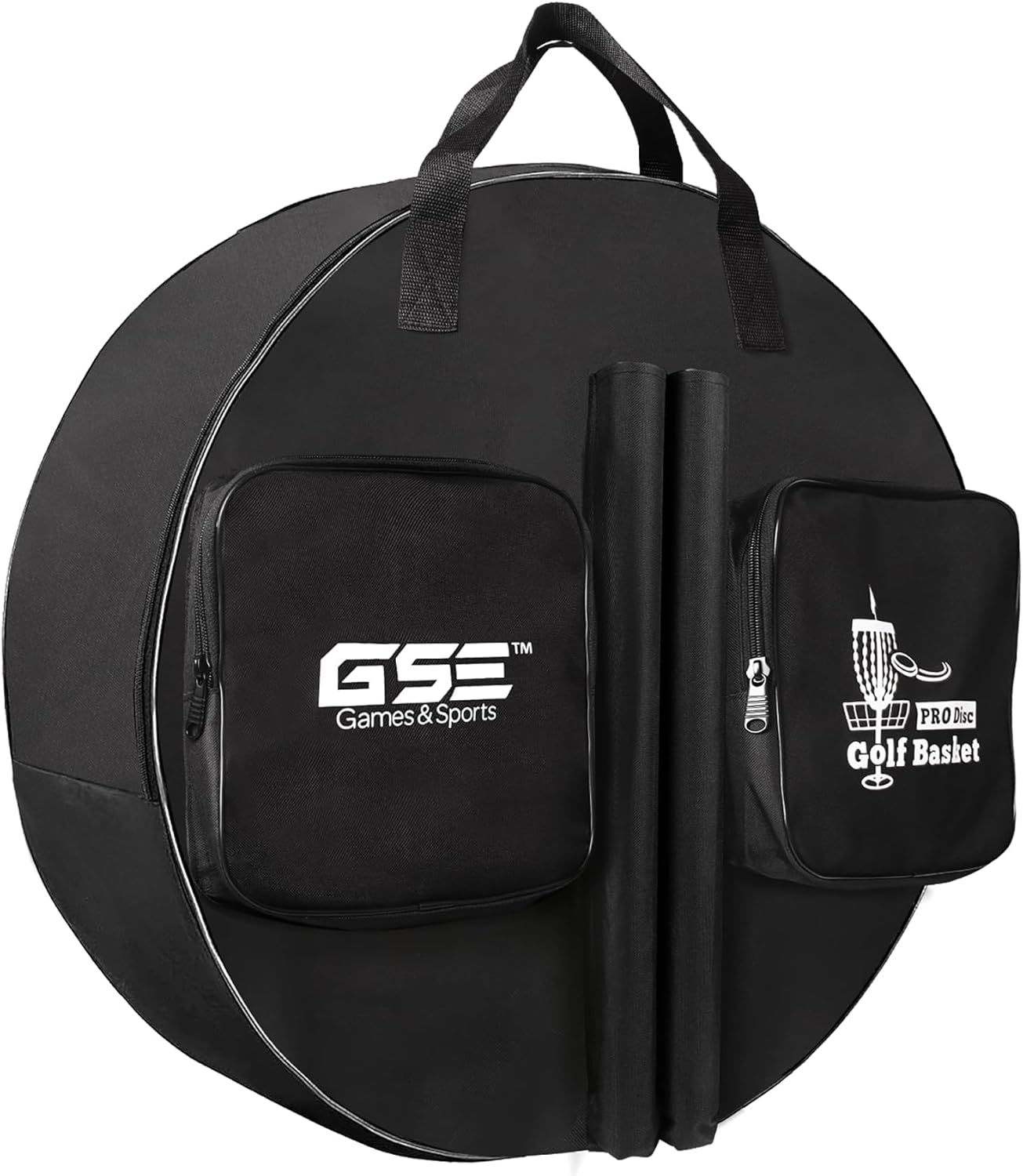 GSE Games & Sports Expert Disc Golf Basket Carrying Bag, Golf Frisbee Transit Bags, Portable Storage Bag for 12-Chain/24-Chain Golf Targets Basket