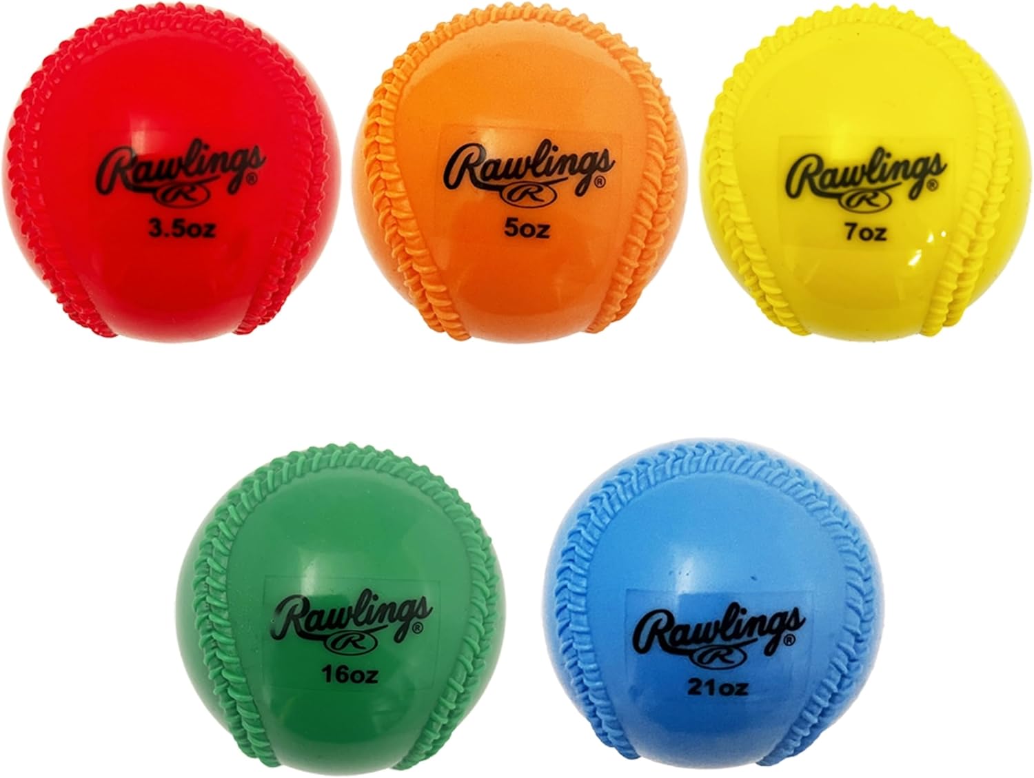 Rawlings | Plyo Power Throwing Balls | Baseball Size | 3.5 oz – 21 oz Weighted Set | Training & Recovery