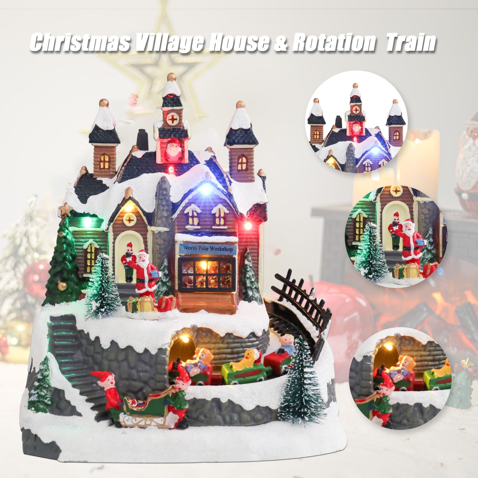 Amazon.com: Vigdur Christmas Village Houses - Animated Christmas