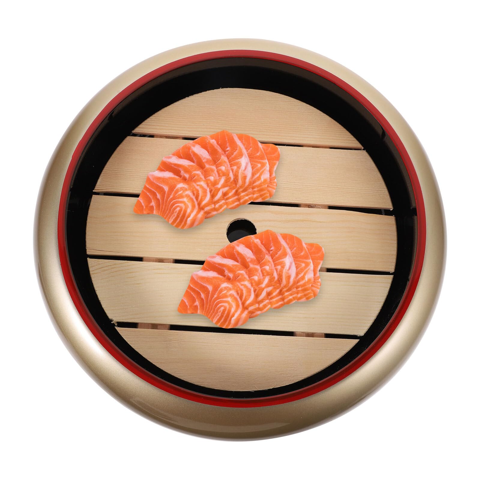 Gatuida Assiette de Sushis et Sashimi Facile à Nettoyer Réutilisable en Bois et Abs 2 Pièces Style Japonerie pour Présentation la Maison