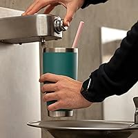 Vista 6 de GIR: Get It Right - Pajitas de silicona reutilizables con estuche de viaje y escobilla de limpieza, pajitas largas para vasos, cócteles y bebidas