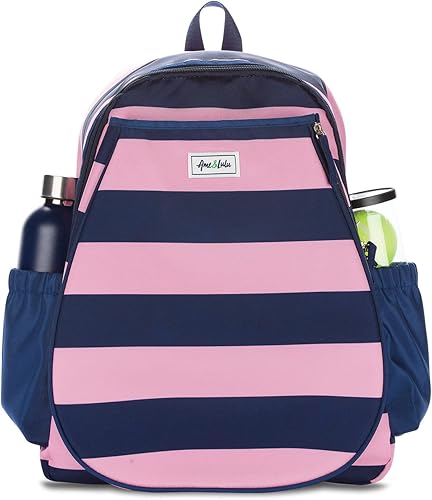 Miniatura 2 de Ame & Lulu Game On - Mochila de tenis, contiene correas acolchadas y ajustables, dos bolsillos exteriores para botellas de agua