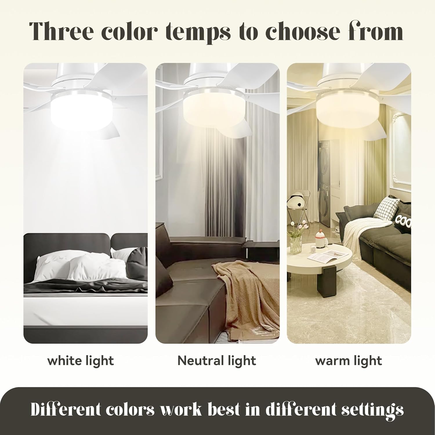 Socket Fan Light with Remote, 28.35″ Ceiling Fan Lights with E26 Base, 4 Speeds, 3000K-6500K Dimmable LED, 2-In-1 Socket Light for Patios, Garage, Bedroom, Living Room, Closet, and Small Rooms(White)