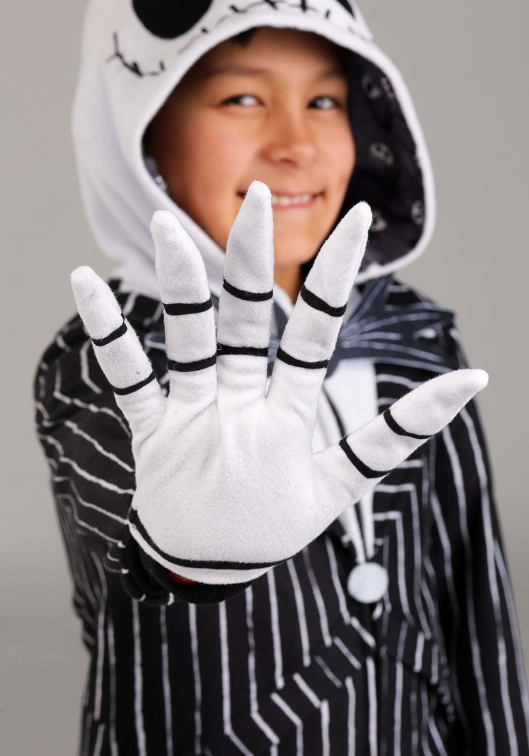 Disney Nightmare Before Christmas Jack Skellington Costume for Kid's - Boy's Character Onesie with Hood & Gloves