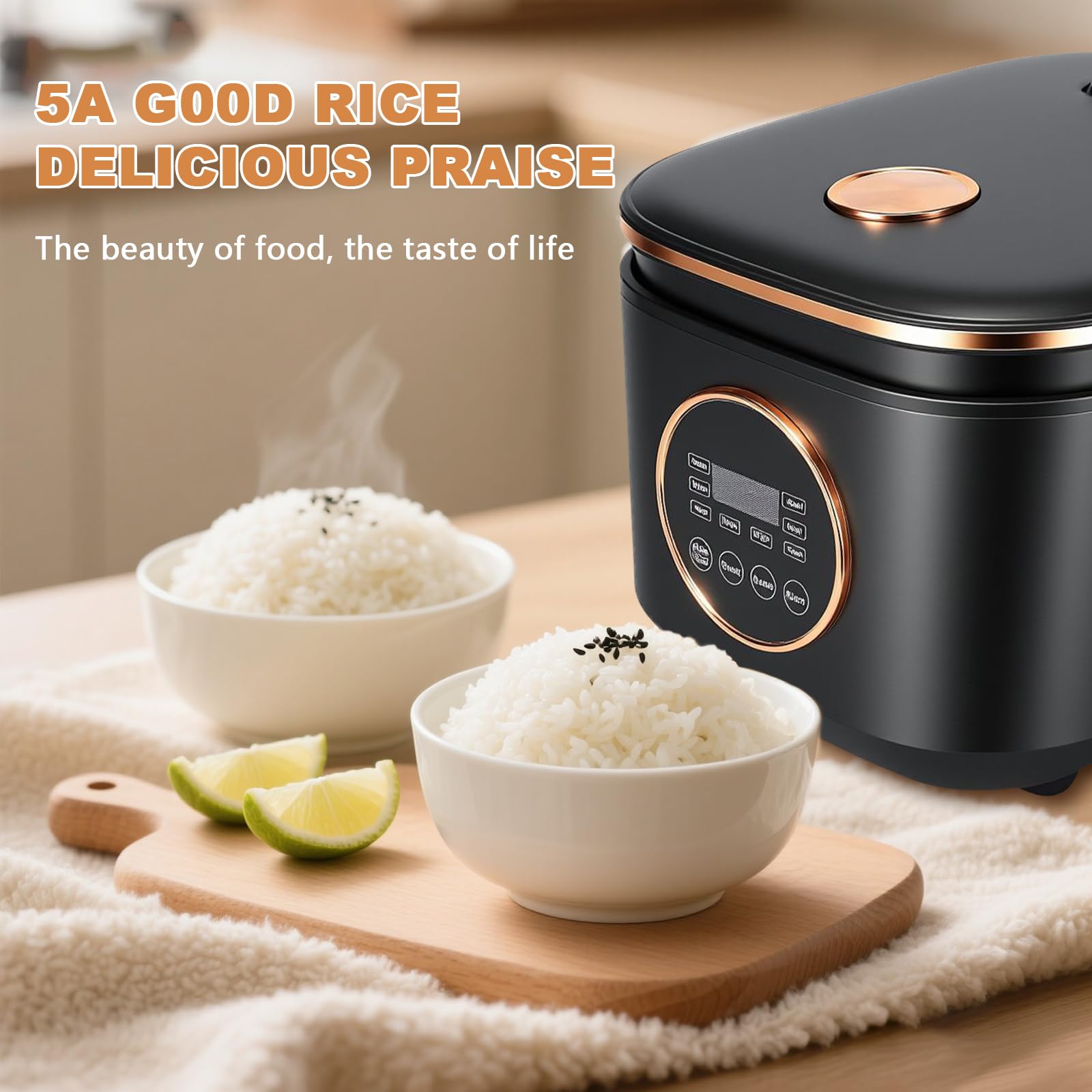 Cuisinière De Riz Mini，Cuiseur De Riz Intelligent 5L，9 Modes De Cuisson，Glaçure En Céramique Antiadhesive，Prévoyance Intelligente，Chauffage Automatique，Amovible