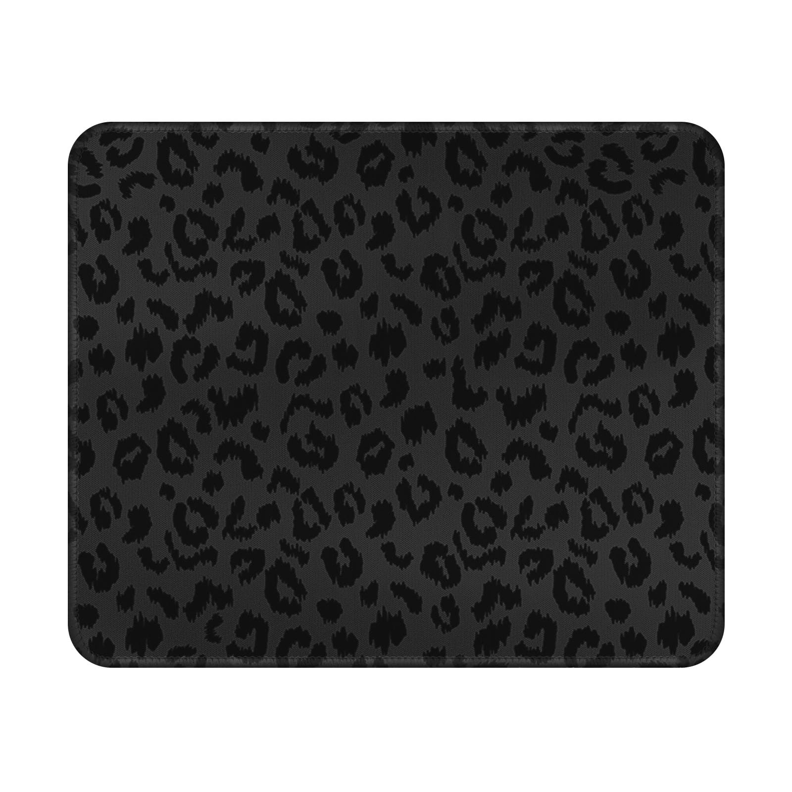 Black Leopard Mouse Pad 9.5x7.9 Inch with Anti-Slip Rubber Base