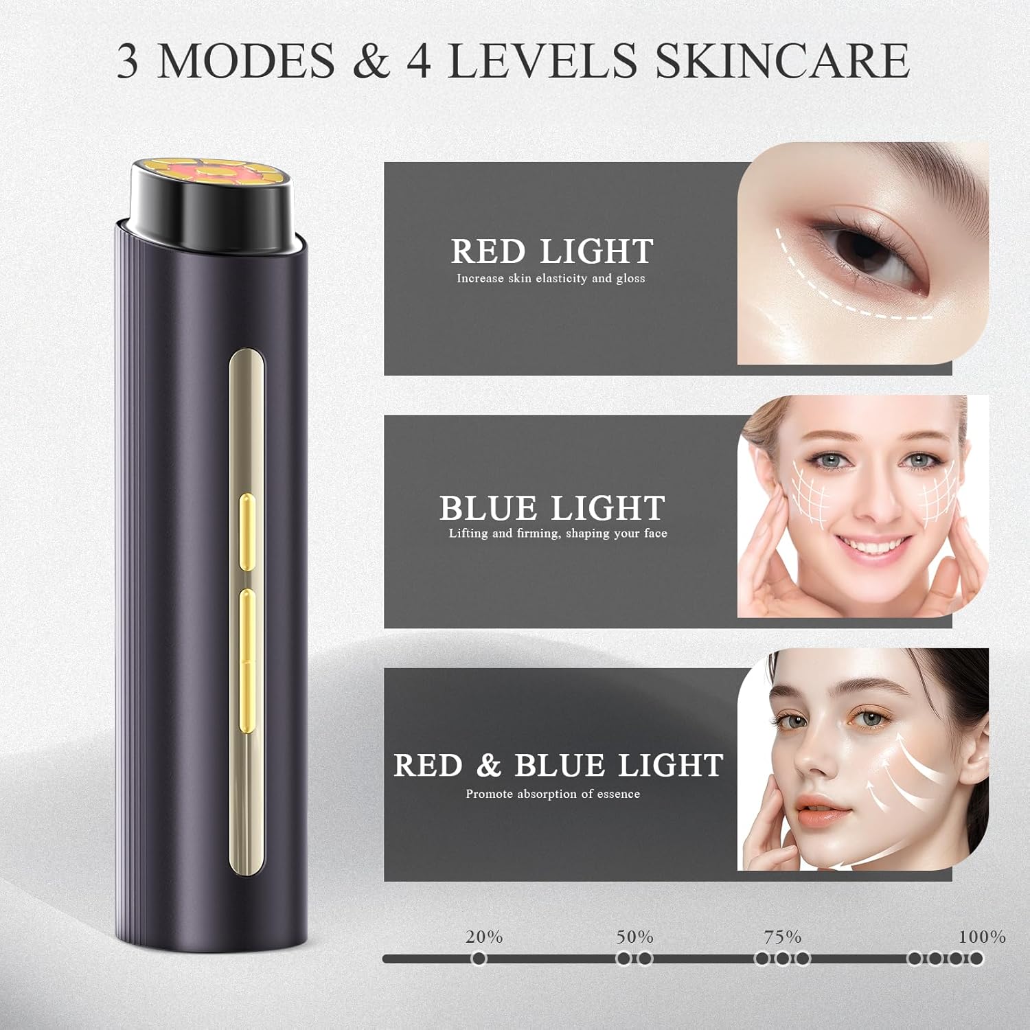 BNU Face Massager Tool, Light Facial Sculpting Tool for Lifting, Firming, Depuffing, and Promoting Absorption, 4 Level Microcurrent Facial Massager, Red Light Therapy for Face, Neck, and Eye - Image 2