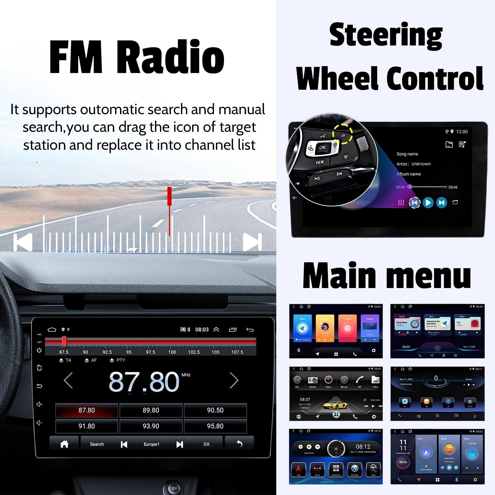 Ekran Radia Samochodowego IPS dla Chery Tiggo 7 1 2016-2020 4-core Radio Samochodowe Android/CarPlay Bezprzewodowe/Android Auto/WiFi/FM/GPS/Bluetooth/SWC/Kamera Cofania/ADAS DVR(X2)