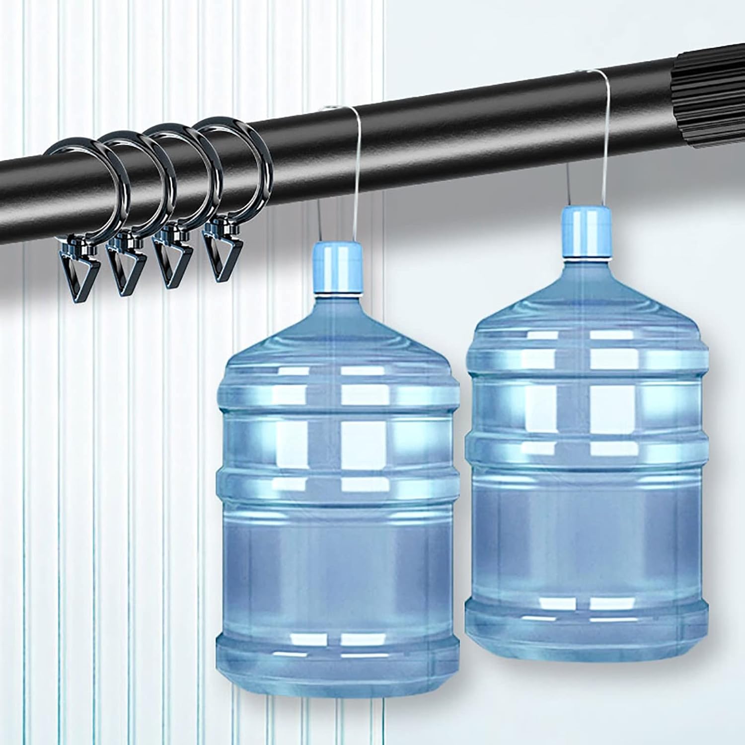 Shower Curtain Rod, L-shaped Shower Curtain Rod，Shower Curtain Rod Modern Shower Curtain Pole - Adjustable Shower Curtain Rod, Heavy Duty 3.2cm Diameter Bath Closet Hanging Pole Rail Rod, Without Dril