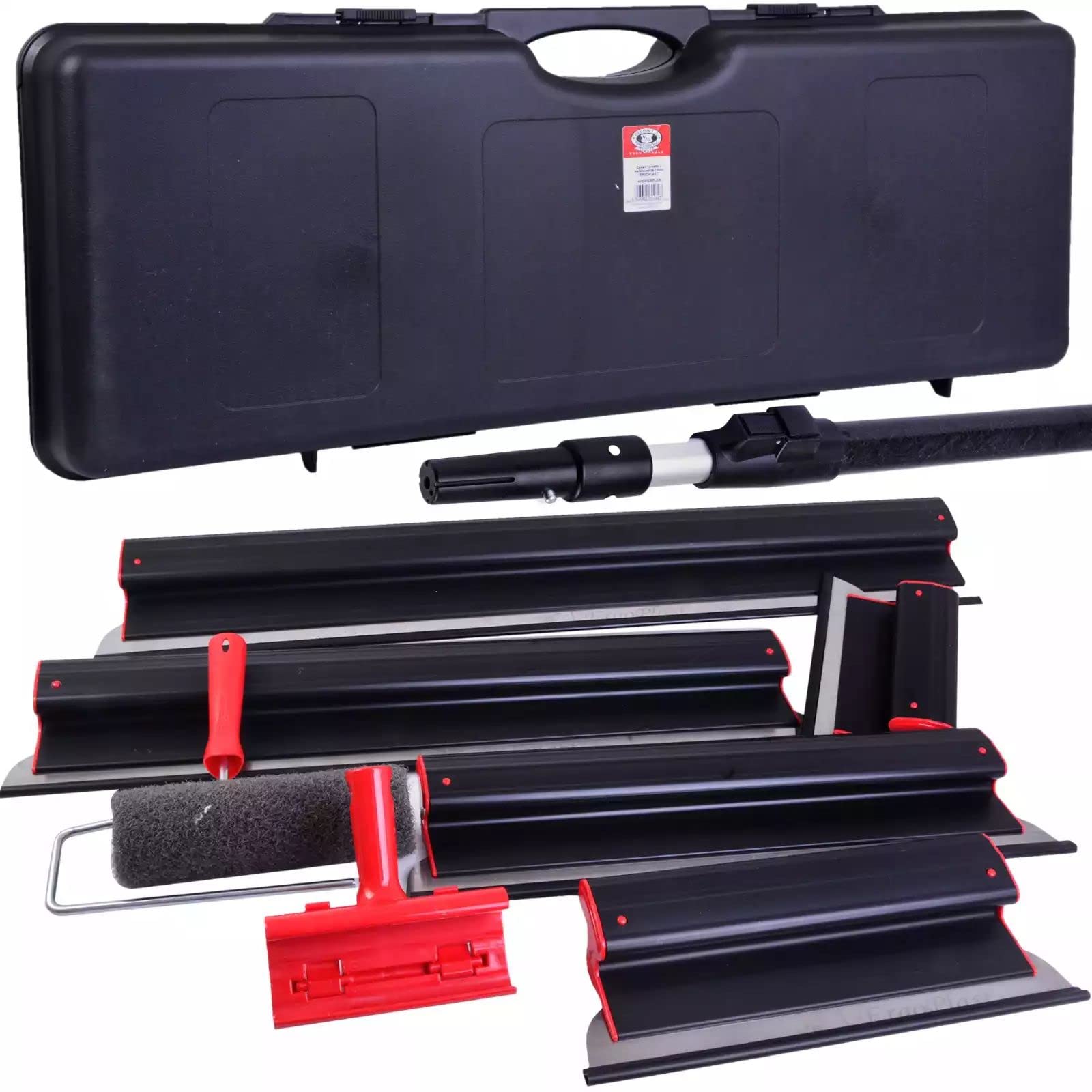 ERGOPLAST - Set completo professionale, spatola, adattatore, manico telescopico 90-160 cm, spatola arrotolabile, valigetta per il trasporto, spatola in plastica ultraleggera