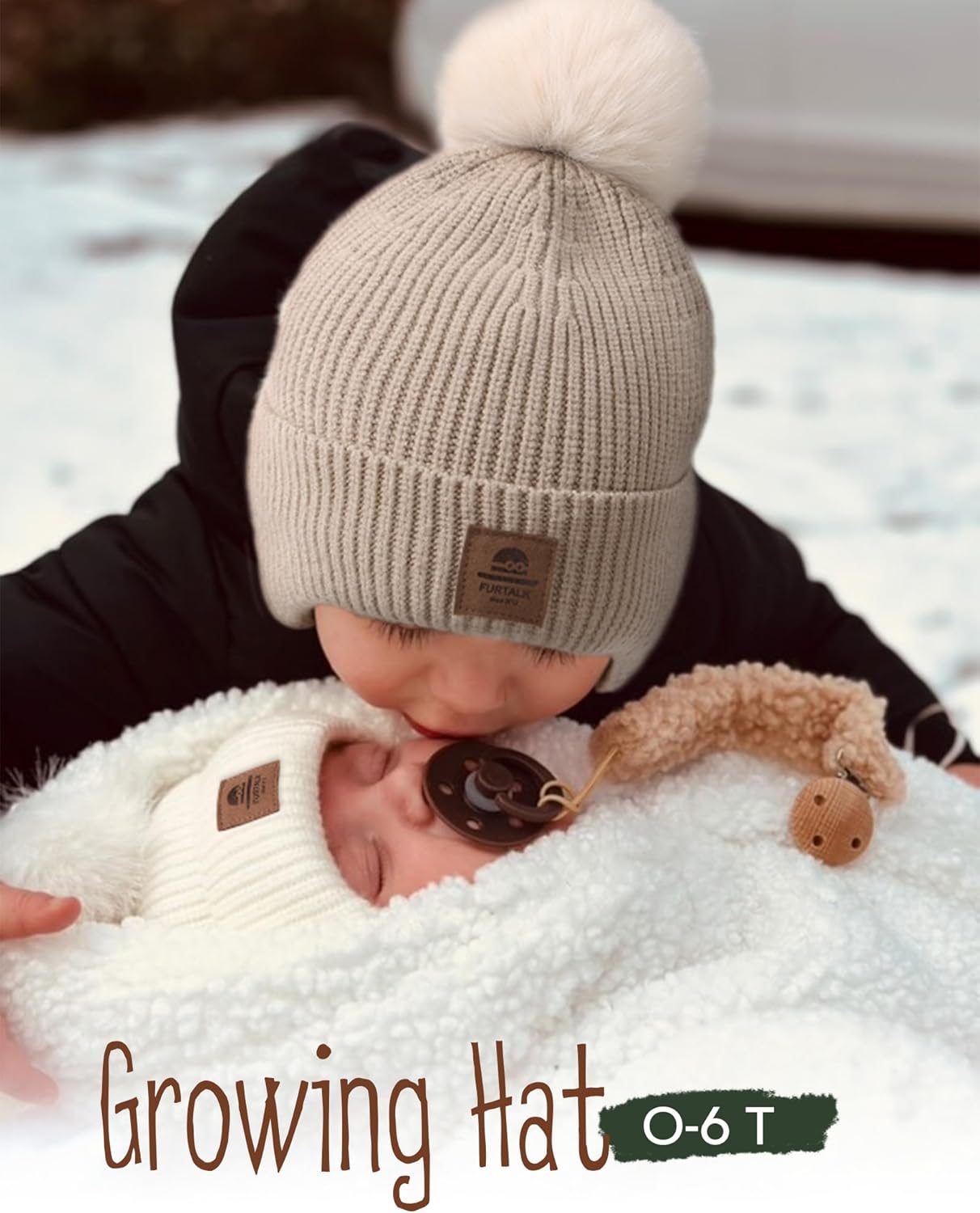 FURTALK Toddler Winter Hat Baby Pom Pom Beanie Boys Girls Kids Knitted Fleece Lined Cap - Image 4