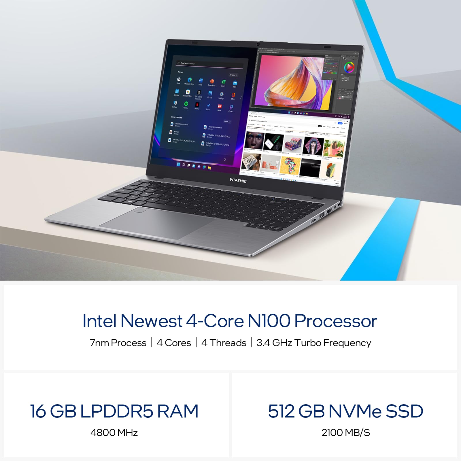Amazon.com: WIPEMIK Laptop Computer, 16GB LPDDR5 RAM Laptop 512GB