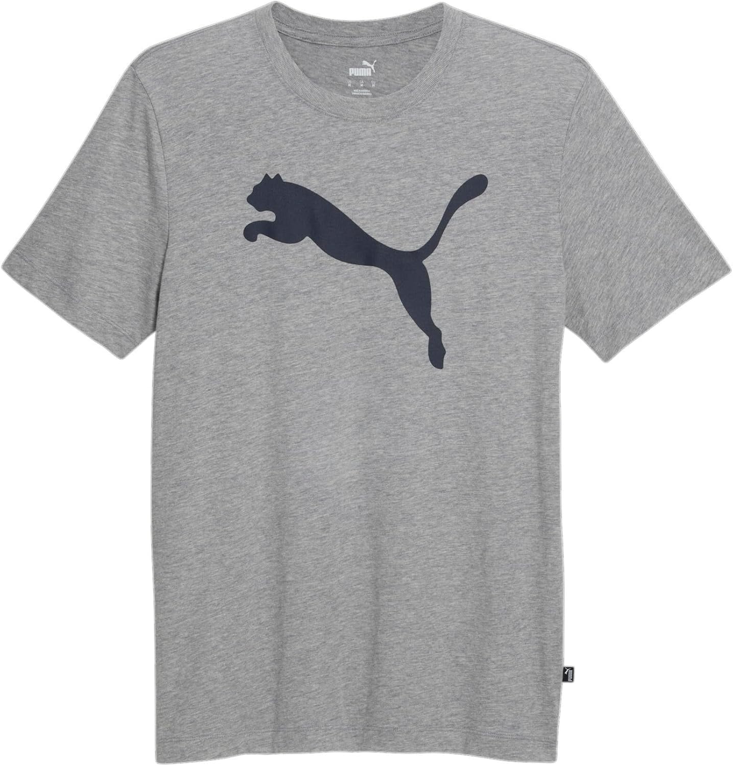 PUMA Mens Essentials Cat Logo Crew Neck Short Sleeve Casual Tops Casual - Grey - Size XL