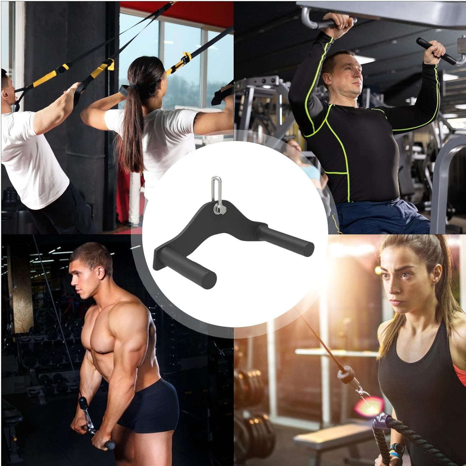 Latプルダウンバー、プルダウンハンドルケーブルアタッチメント - ヘビーデューティーエクササイズハンドル筋力トレーニングジムアクセ