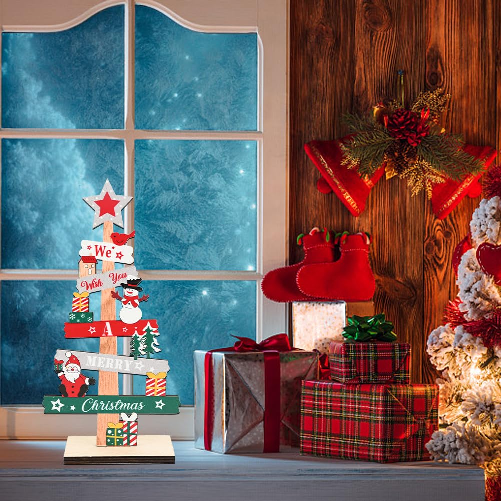 Jodsen Adorno Navidad Mesa Noel Madera,Adornos de Navidad de Madera Gnomo de Navidad Papá Noel Adornos Navidad Mesa de Madera decoración navideña para Fiesta de Fin de Año (B)