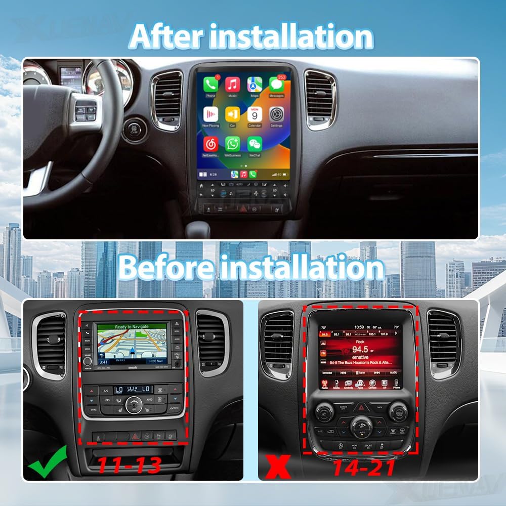 for Dodge Durango 2011 2012 2013 Android Car Radio Upgrade Touch Screen Accessories Wireless Carplay Android Auto Car GPS Navigation Replacement Auto Stereo Head Unit Entertainment Multimedia Player image 2