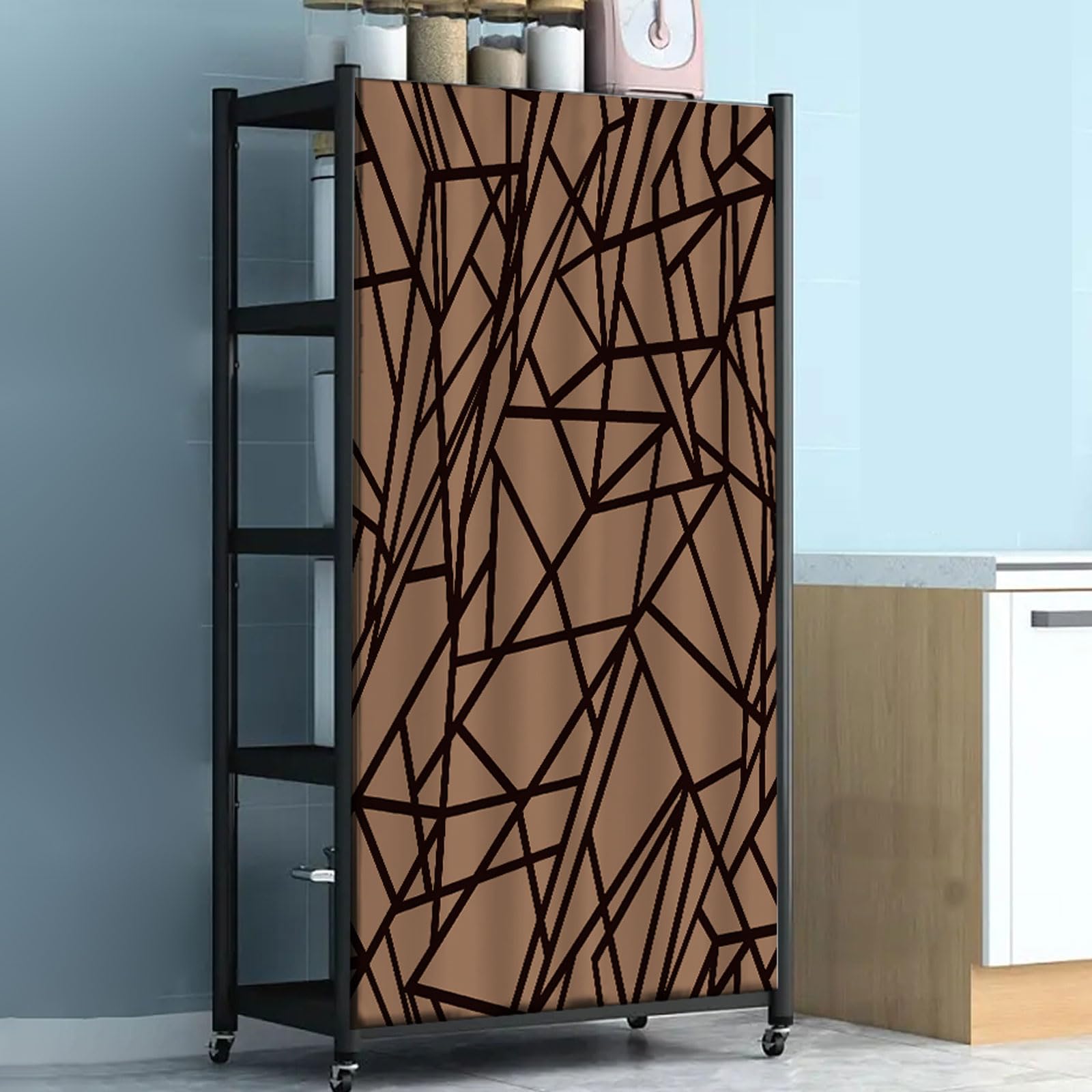 Generico Tenda per Armadio, Tenda Antipolvere per Mensole, Tenda Scorrevole per Armadio con Binario, Tenda Oscurante per Armadi, Impermeabili Tenda per Mensole da Cucina,Grigio,W70cm/H90cm