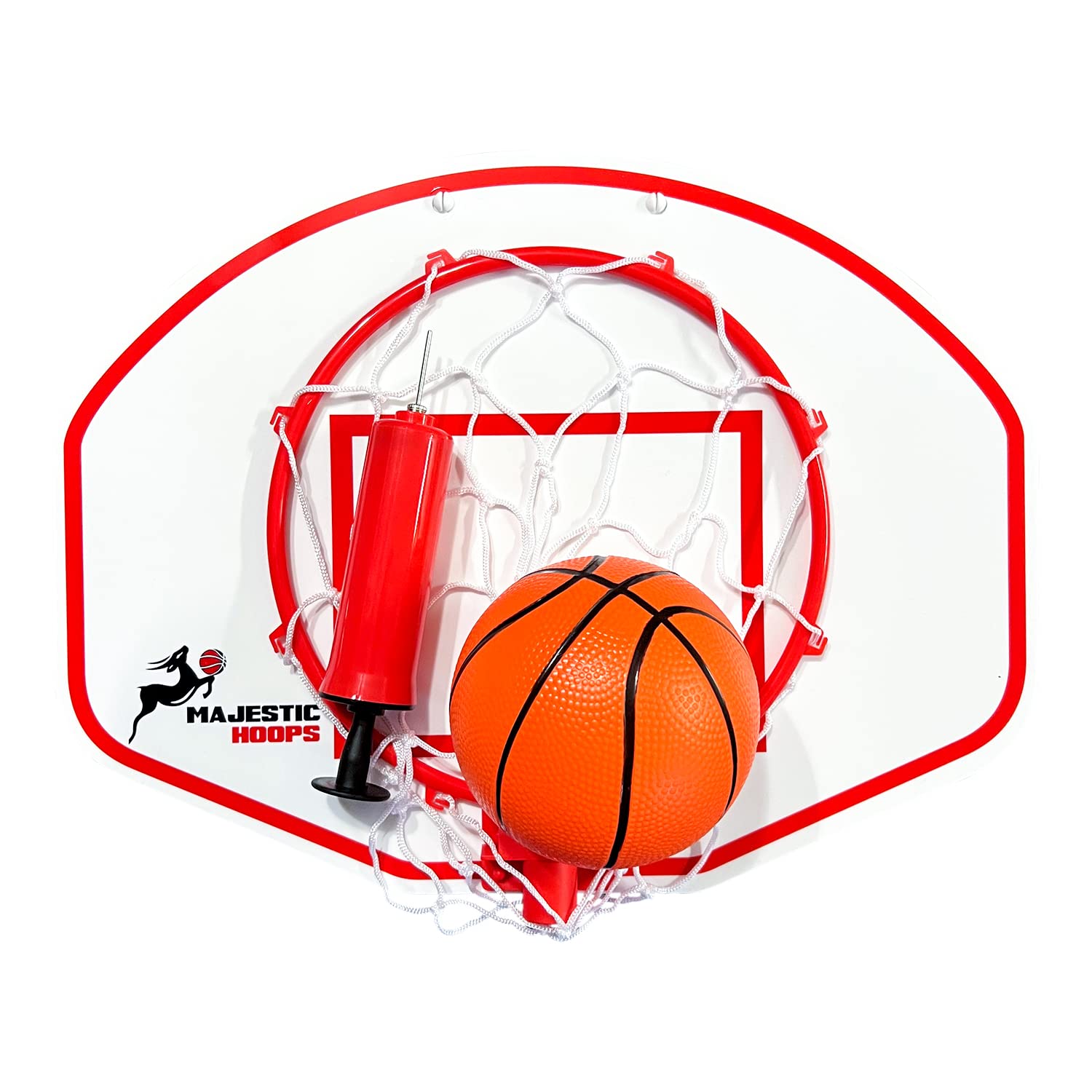 Majestic Hoops Mini Basketball Hoop - Indoor Basketball Hoop - Durable Plastic Basketball Hoop for Kids and Adults - No Assembling - Premium Basketball Game with Ball and Pump - Image 8