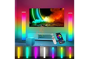 Marlrin 2-Pack Energy-Saving RGB Corner LED Rug for Living Room