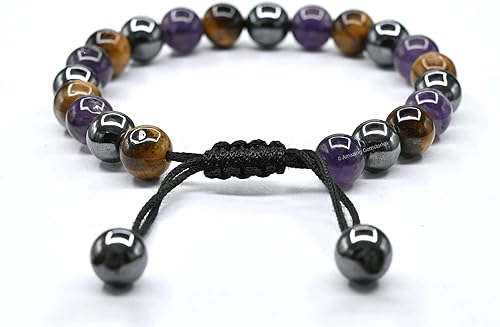 Miniatura 207 de Natural Healing Crystal Bracelet for Women - Mens Bracelet Energy Balancing Gemstones Set - Adjustable Stone Bead Bracelet for Men and Women - Anger