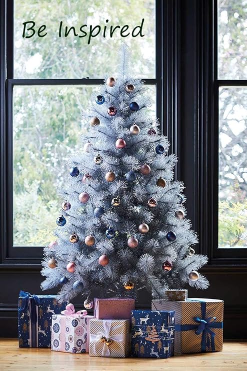Glitter Silver Pine Christmas Tree with Frosted Tips (5ft)