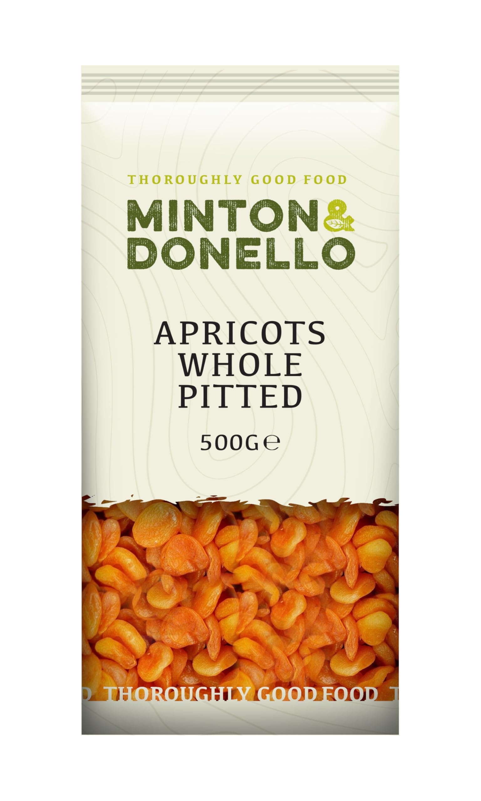 Minton & Donello - Apricots Whole Pitted, 500g - Suitable for Vegetarians - Healthy Snack - Lunchbox Snack