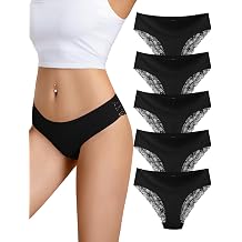 VOENXE Lace Knickers Women,Ladies Bikini Underwear Brief,Multipack Pants