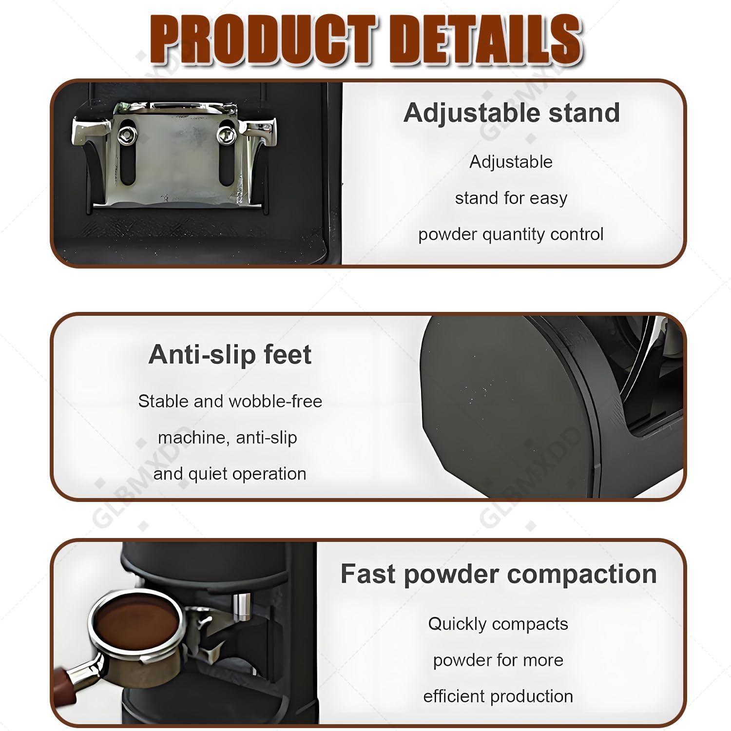 Ubijak do kawy 58 mm, automatyczna elektryczna prasa do kawy ziarnistej espresso, 1-3 cykle ubijania, ciśnienie 5-30 kg, do kawiarni i użytku domowego White-Flat