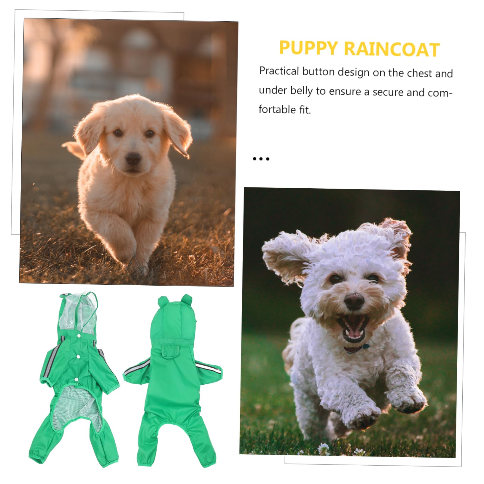 Manteaux de Pluie imperméables pour Chien, imperméable pour Chien, 2 pièces imperméables pour Petit Chien, Bottes de Pluie pour Animaux de Compagnie pour Chiens
