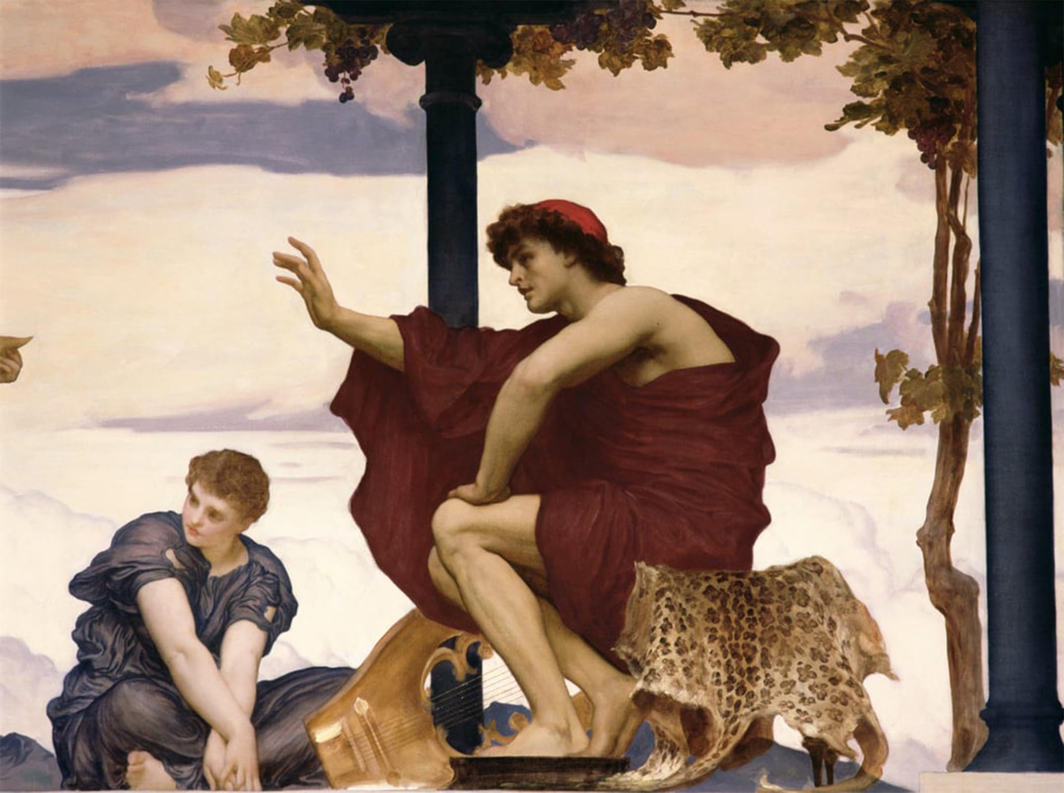 ARTXLXXBN Famous Print Painting Colorful Art Print Music Oil on Canvas Detail of by Frederic Leighton Canvas Art Decorations for Home Decor 60x90cm