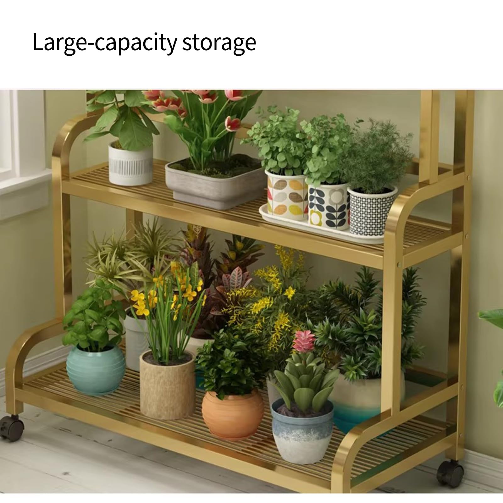 Étagère à Plantes à Plusieurs Niveaux en Fer forgé Blanc - Support pour Pots résistant pour l'intérieur et l'extérieur, idéal pour Les Jardins, Les balcons et Les Salons - 80 x 40 x 102 cm,